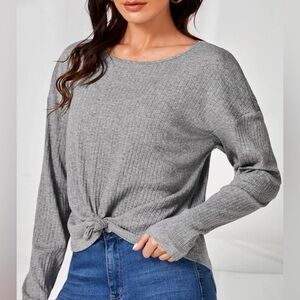 💝5/$25💖Shein Curve - Ribbed Twist Knot Cotton Sweater Size L- XL